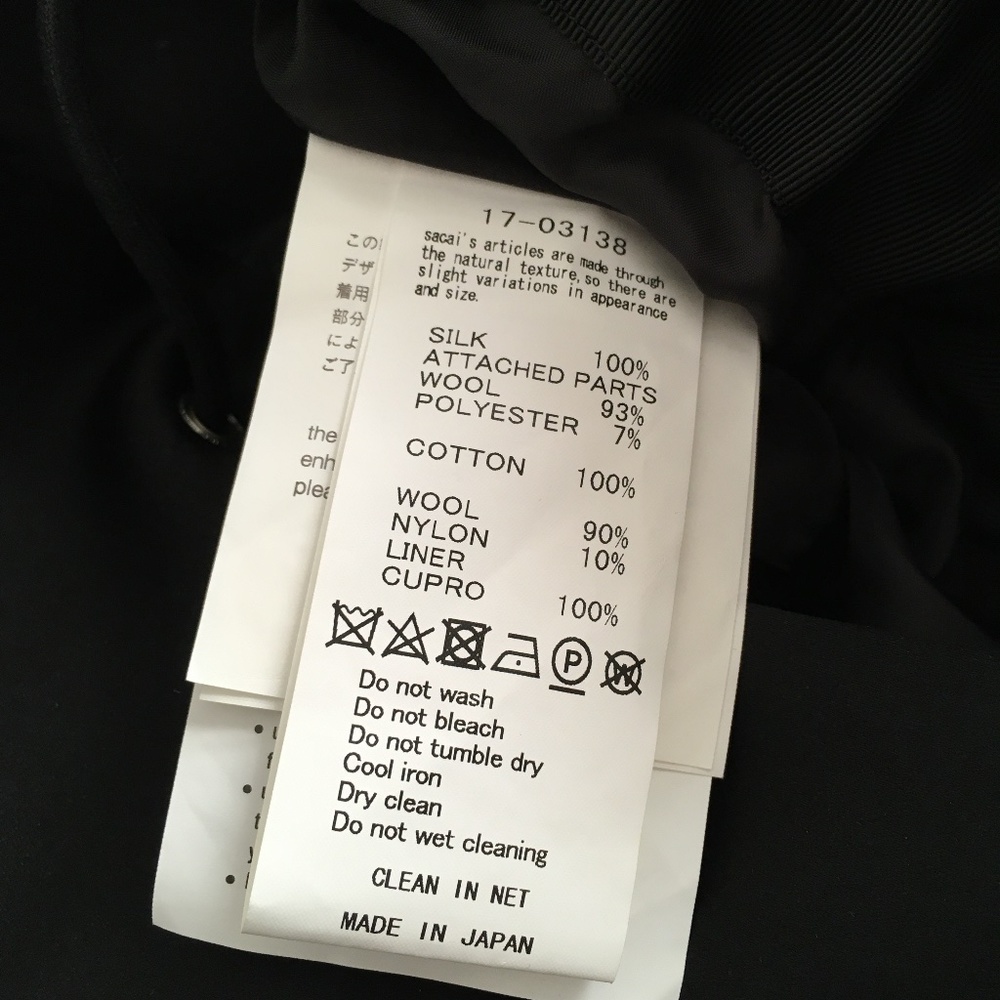New SACAI Runway 3138 Black + Pinstripe Dress 3 M - Picture 9 of 10